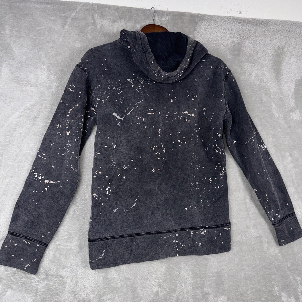 Holister Hoodie Size Men's XS Distressed Black Paint Shop Splatter - Picture 14 of 14